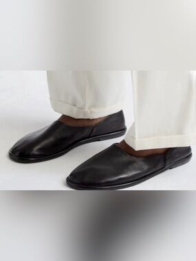 The Row Canal Black Leather Slip-On Shoes  Men IT42 US 9 Loafer Slipper Minimal